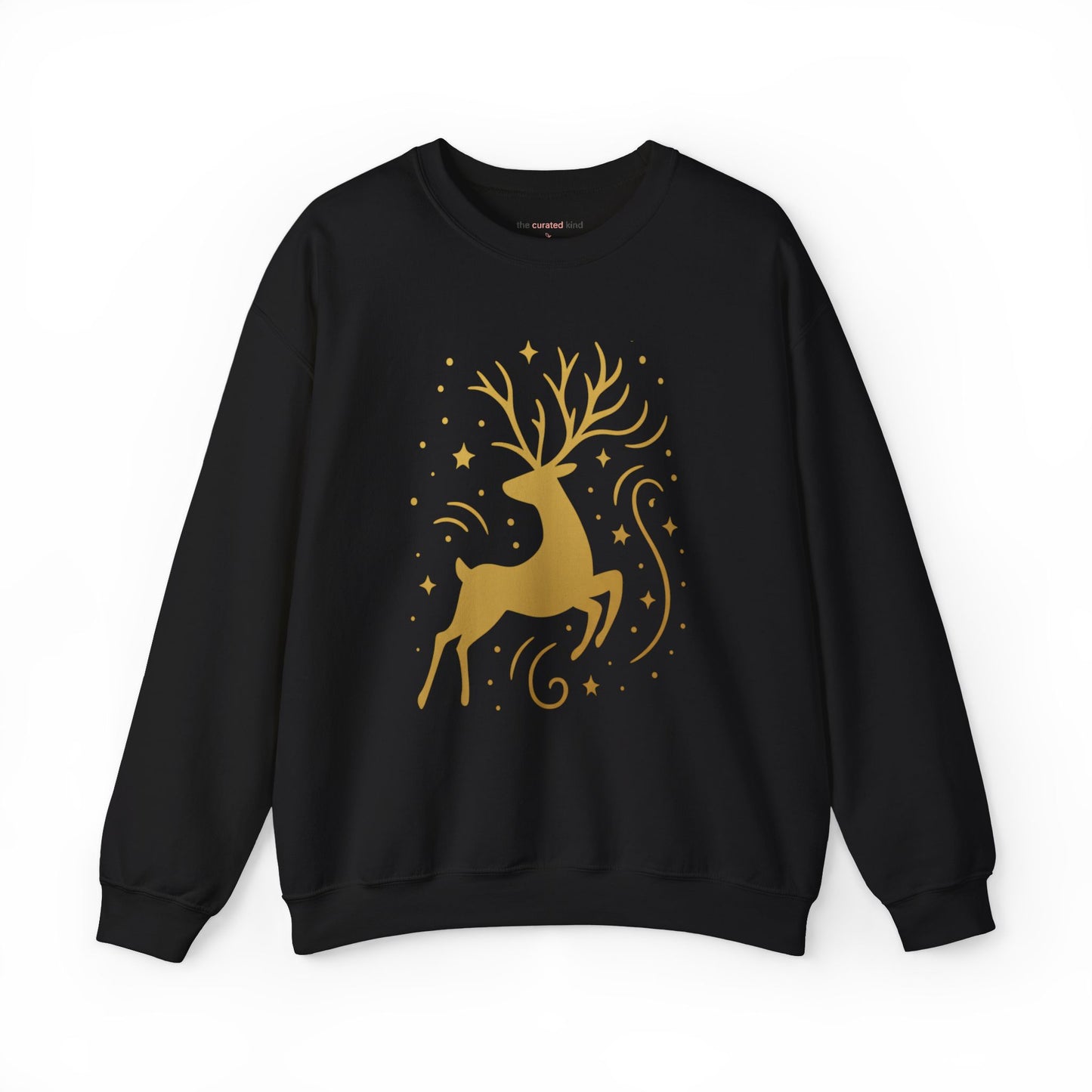 Elegant Golden Reindeer Sweatshirt – A Curated Holiday Favorite”