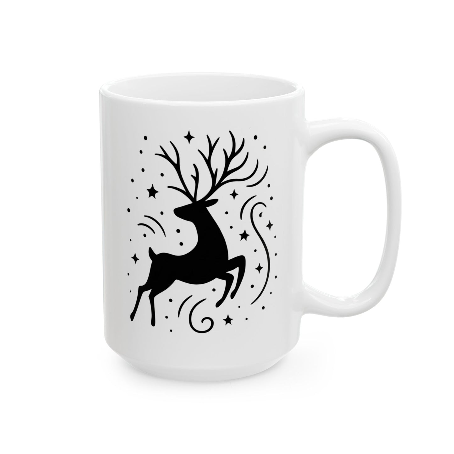 Reindeer Design Ceramic Mug: Magical Elegance